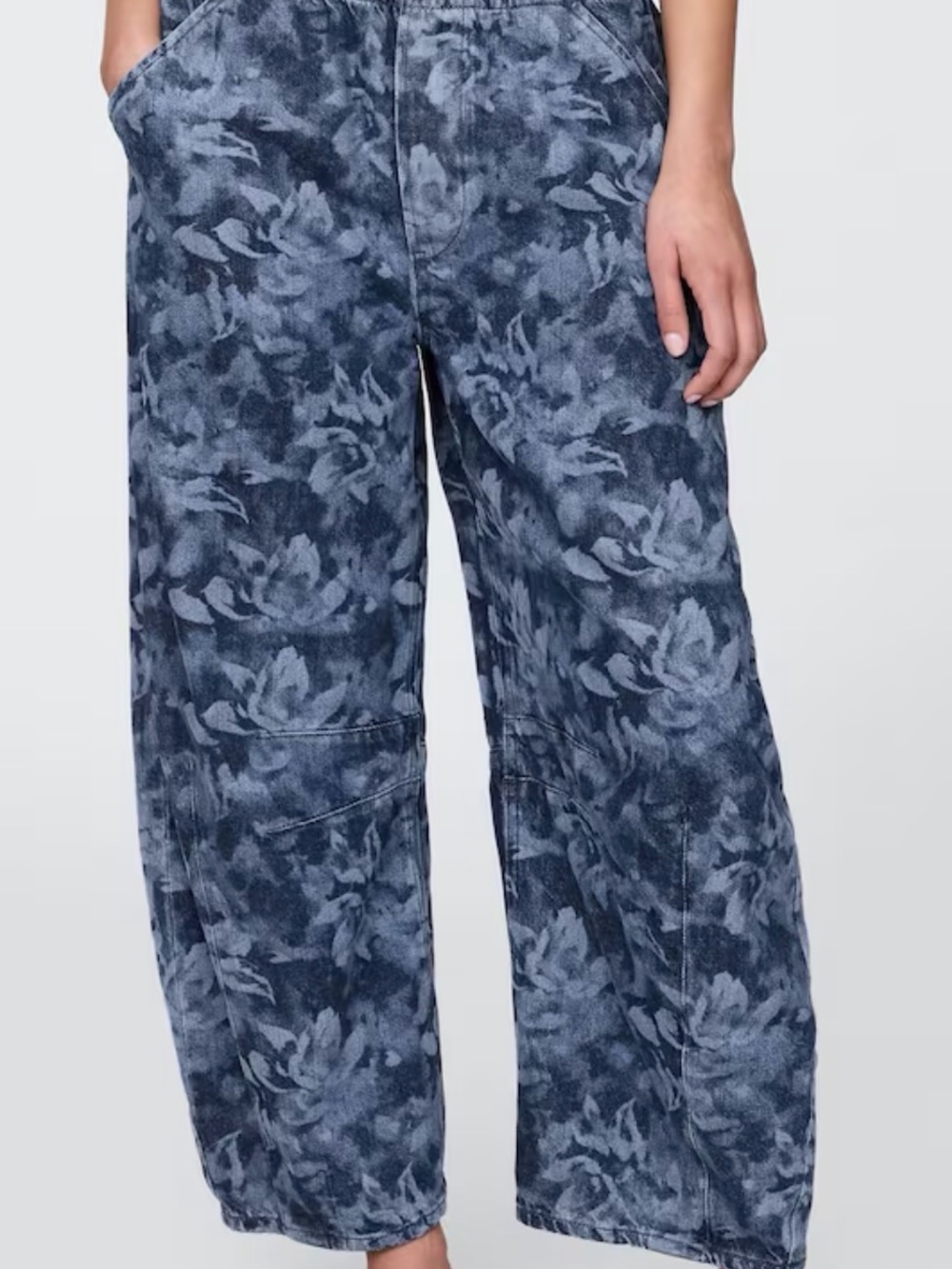 GAP Blue Floral Wide-Leg Jeans
